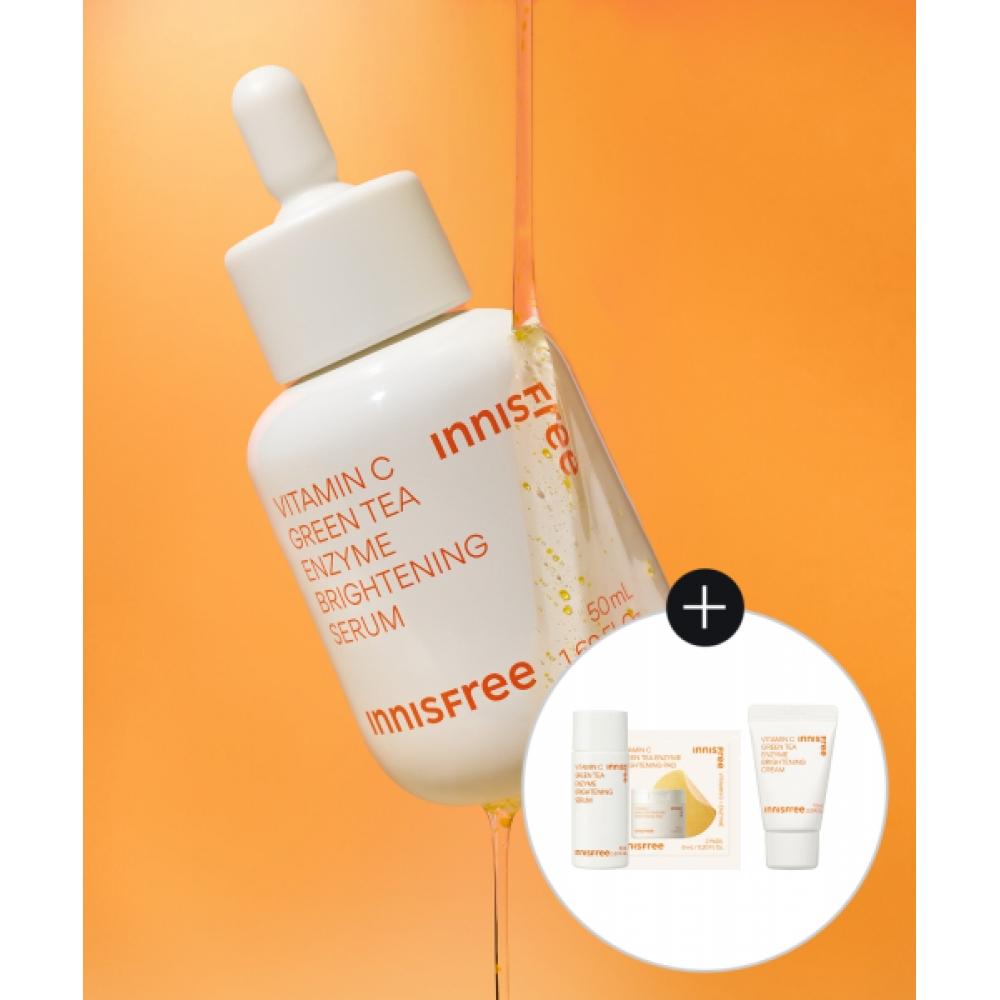 Innisfree [free Gift]  Large Volume  Vita C Green Tea Enzyme Blemish Toning Serum 50ml FREE