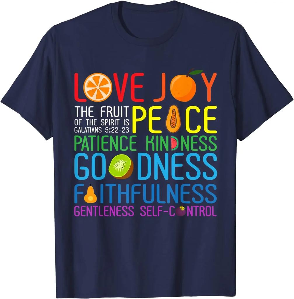 Love Joy The Fruit of The Spirit Is Peace Patience Kindness T-Shirt Casual Cotton Daily Four Seasons Oversized T Shirt Tees