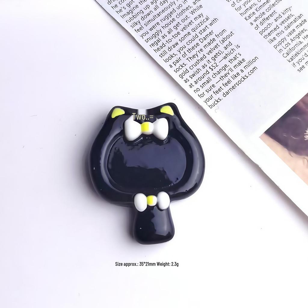 Cartoon Glossy Bow Cat Mirror Resin Ornaments: DIY Hair Clip, Phone Case, or Cup Accessory