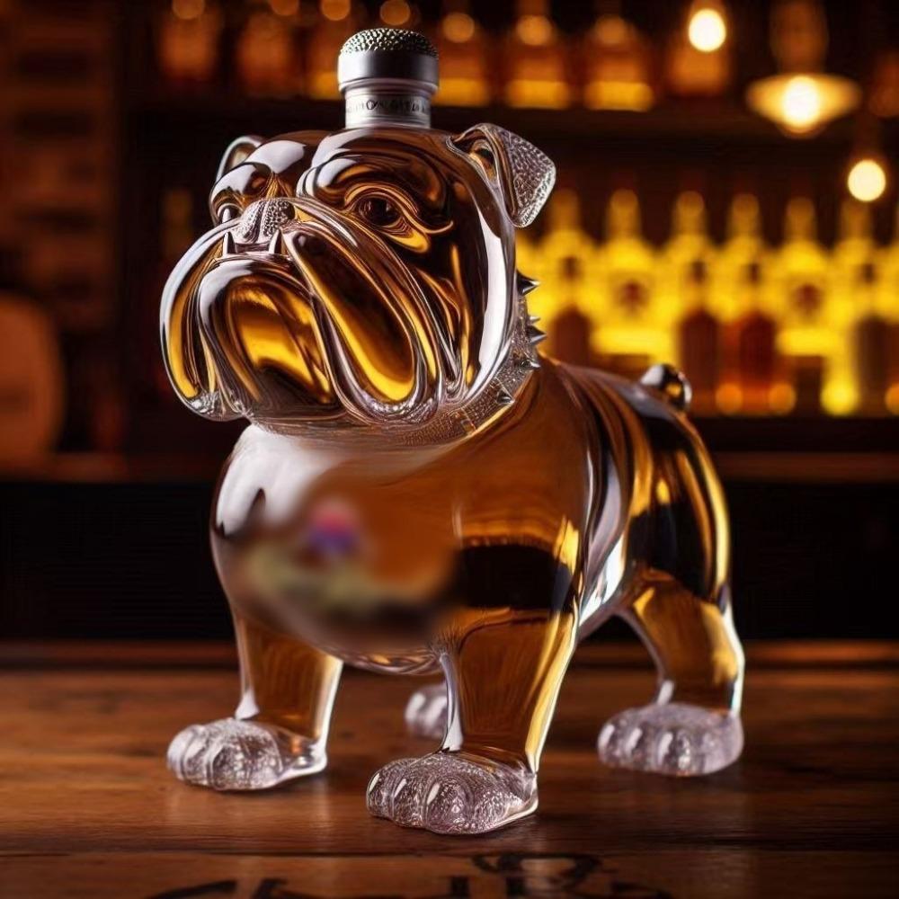 Funny French Bulldog Whiskey Bottle