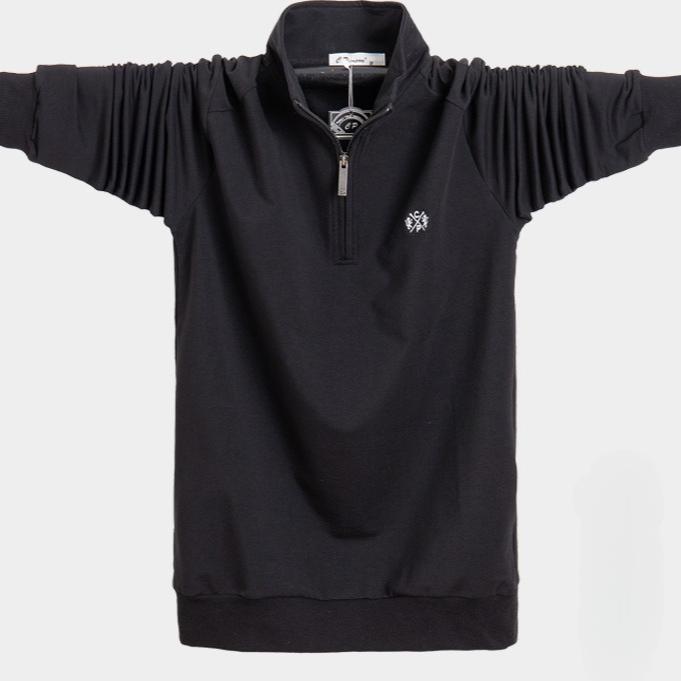 Long Sleeve Polo Shirts for Men Zipper Up Stand Collar Quarter Sweatshirt Pullover Fall Casual Sweat Shirts Men's Turtleneck Pullover Mock Neck Tops