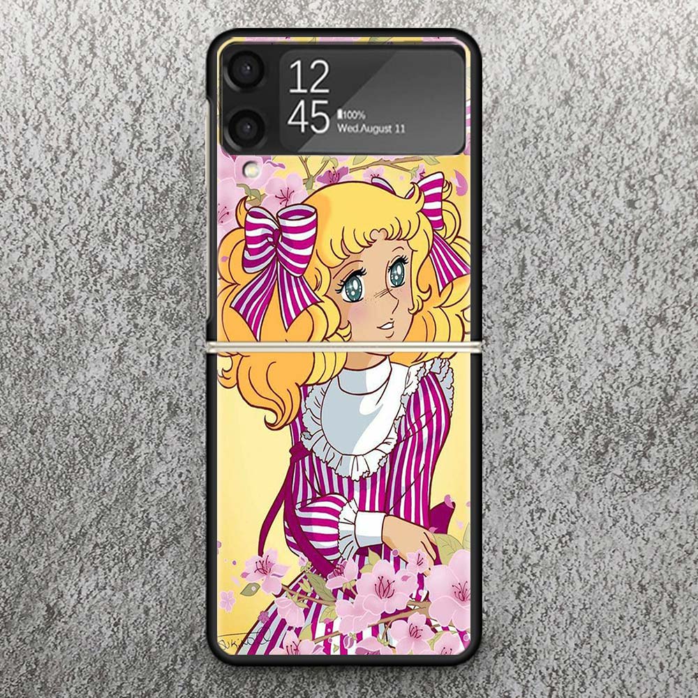 

Candy 90s Anime Print Case For Samsung Galaxy Z Flip 3 4 5 6 7 5G Phone Shell Flip7 Flip6 Flip5 Flip4 Flip3 Pattern Cover For Sa Samsung Z Flip 3