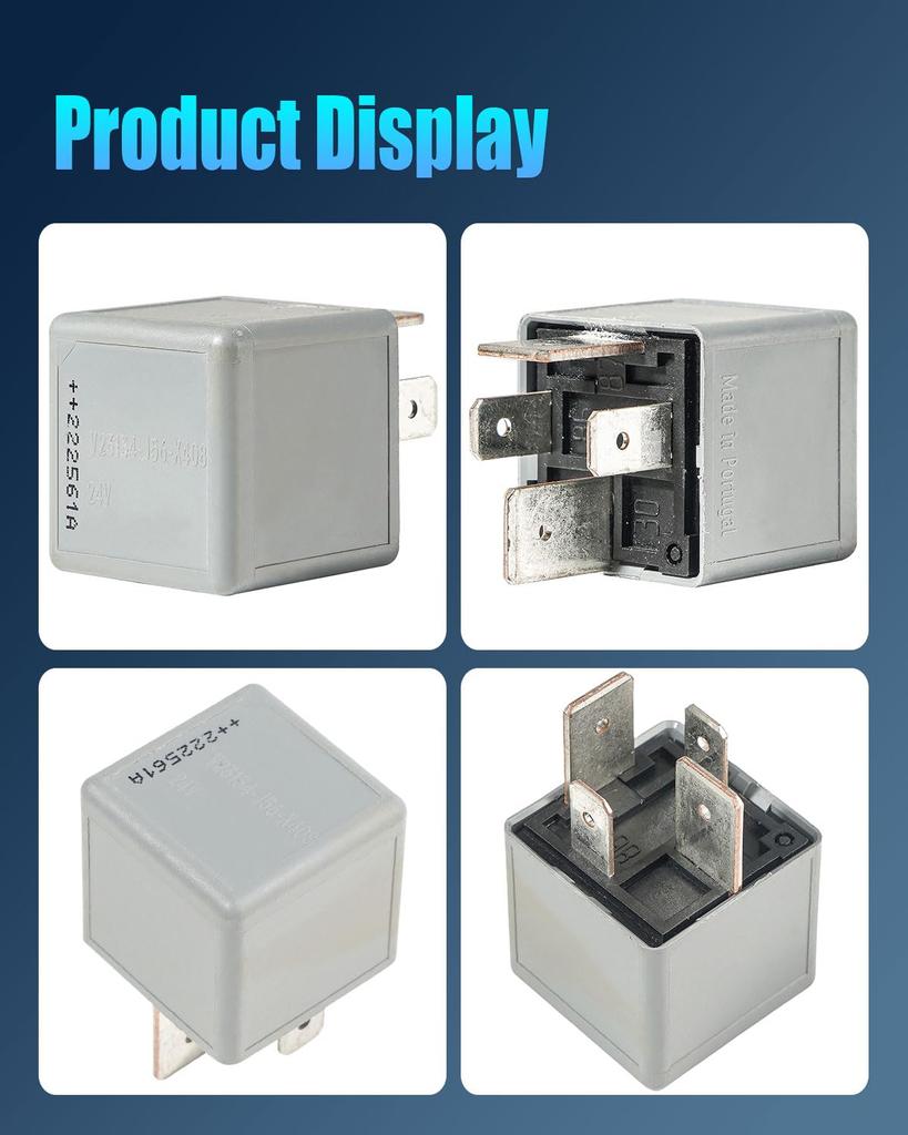 24VDC 70A 1 Form A Quick Connect Automotive Relay Maxi ISO Relay with SPNO Resistor V23134-J56-X408 4-Pin Plug-in