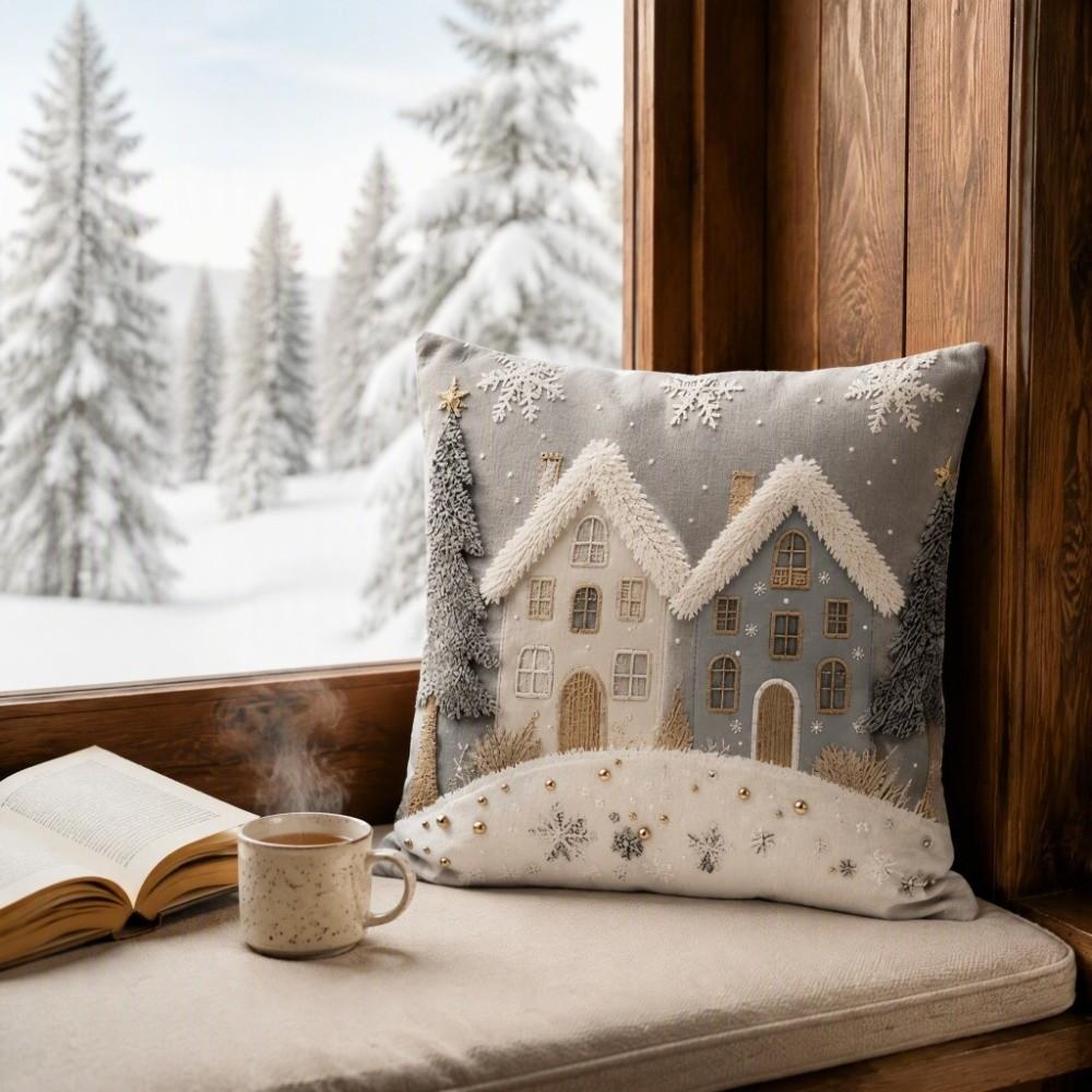 Soft Throw Cushion Case Tree Xmas Pillowslip Home Decor Snowman Pillow Cover Bedroom