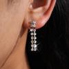European & American Luxury Rhinestone Tassel Earring and Necklace Set