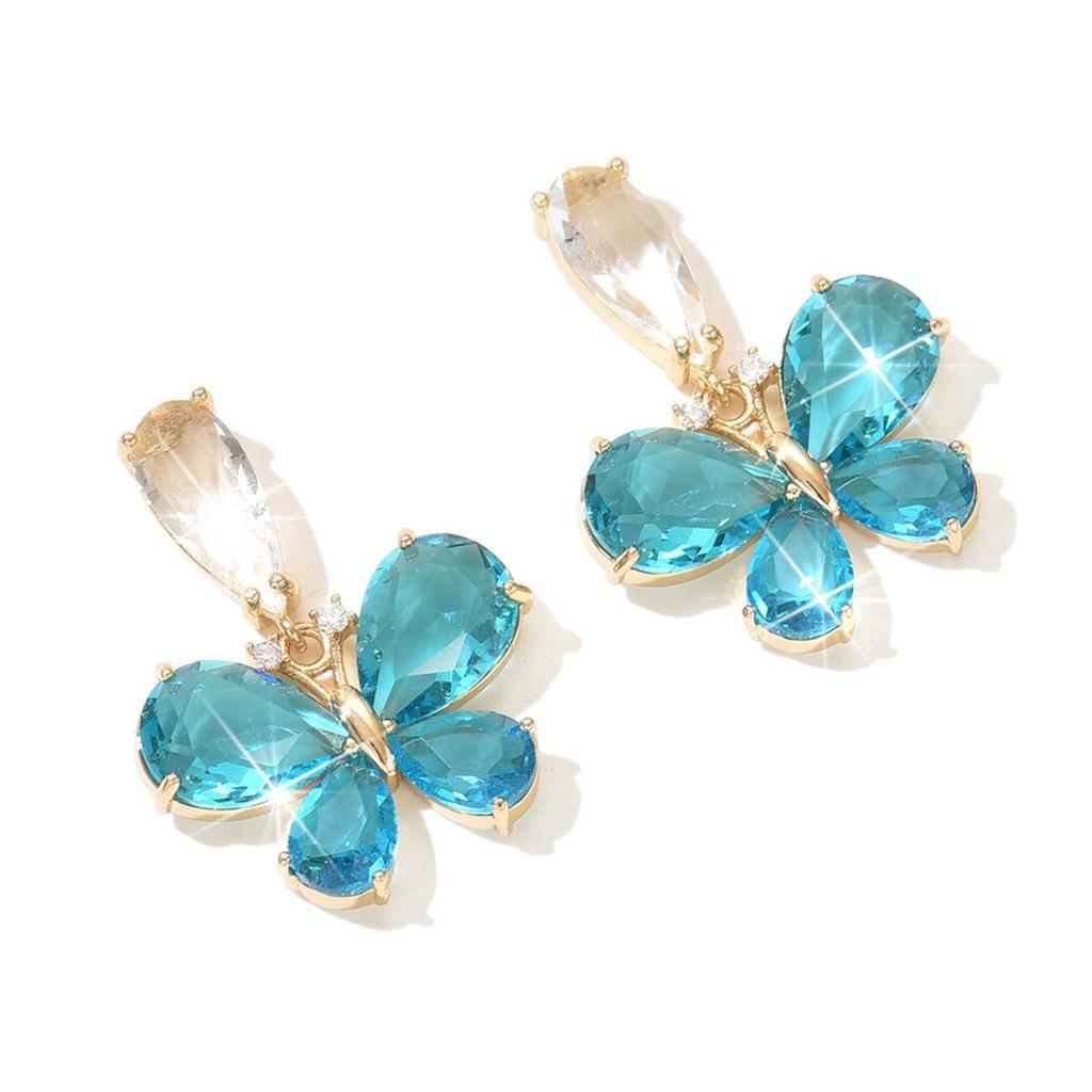 TEMU Rhinestone Butterfly Earrings - Elegant & Fashionable for All Occasions