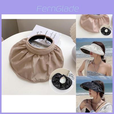 Stylish Wide Brim Uv-blocking Sun Hat For Women Adjustable Summer Visor Cap