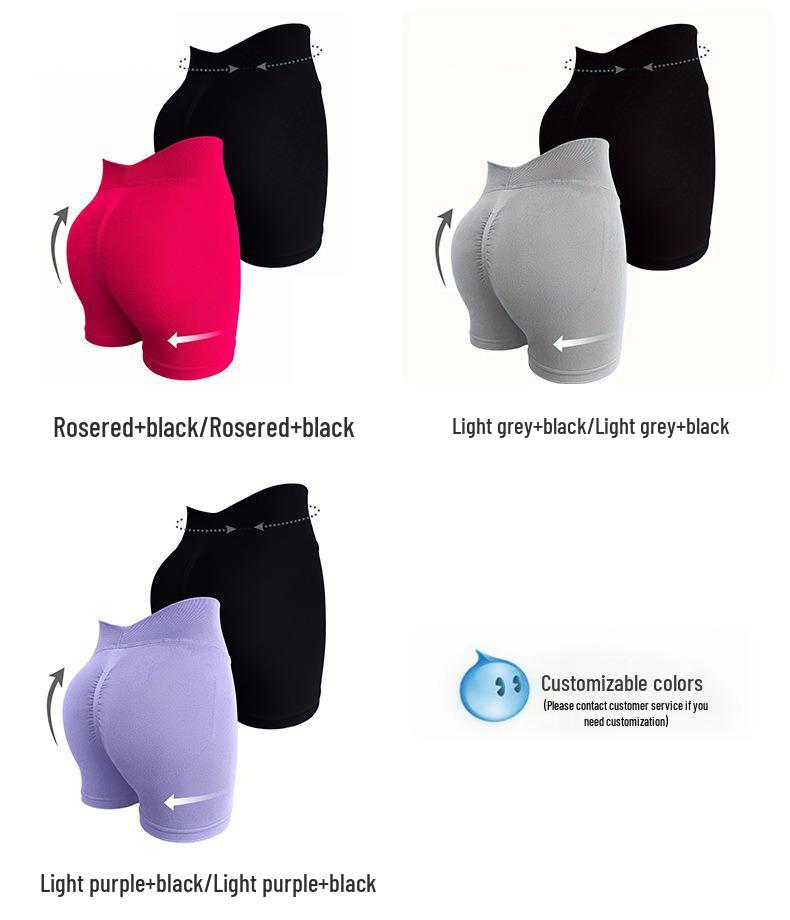 Pantaloncini da Yoga Senza Cuciture a Vita a V da Donna - Controllo Pancia, Asciugatura Rapida, Costolati, Sollevamento Glutei Pantaloni Fitness
