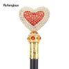 White Red Love Artificial Diamond Walking Cane Fashion Decorative Walking Stick Gentleman Elegant Cosplay Cane Crosier 97cm