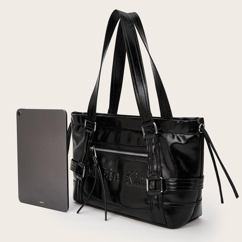 New Tote Bag Large Capacity Washed Retro Underarm Portable Pu Material Shoulder Bag