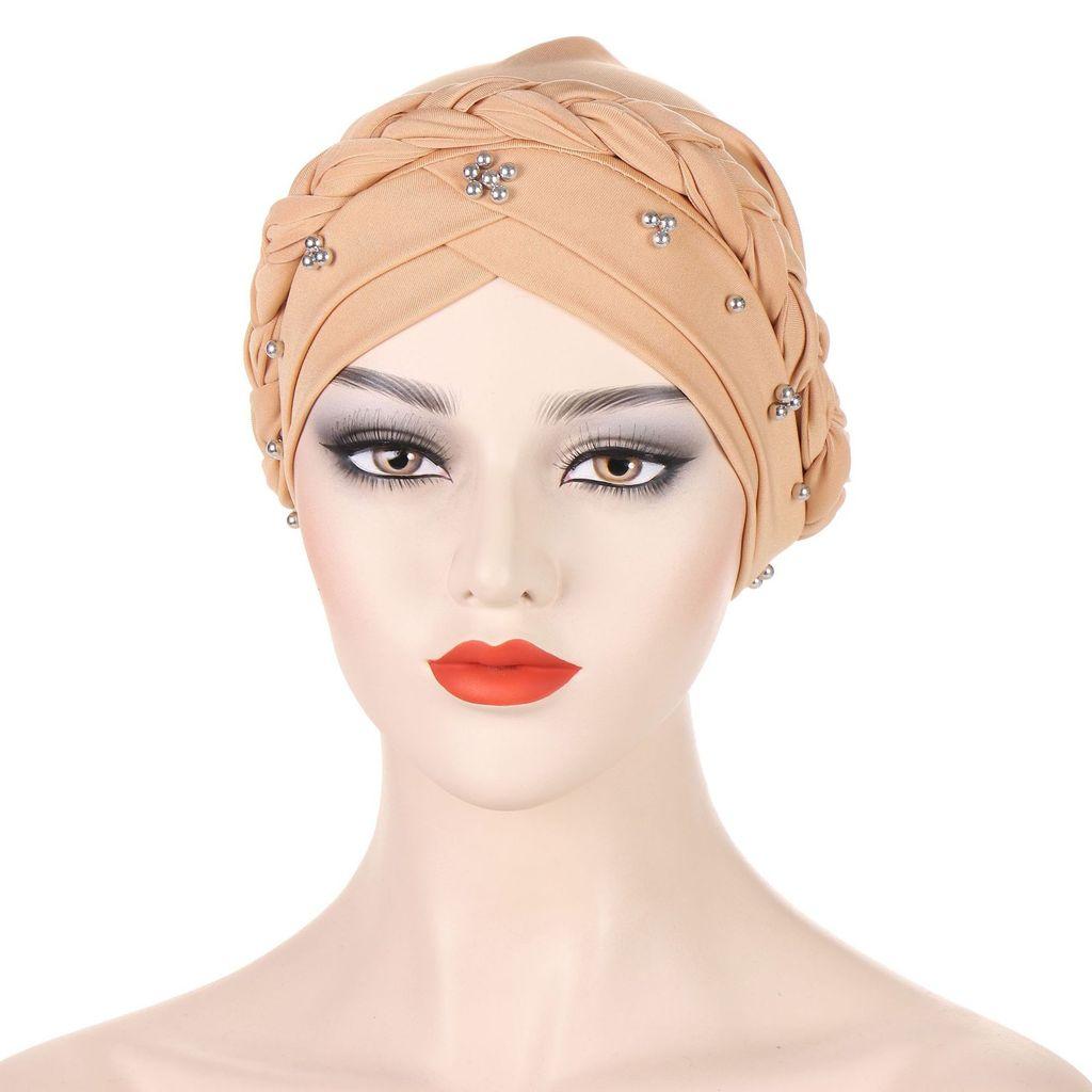 New Asian Style Dome Hat Summer Polyester Beaded Headwrap For Men And Teens