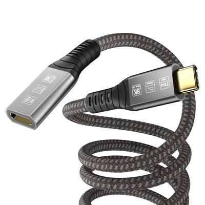 Angusplay Thunderbolt 4 Erweiterung auf 8K 60Hz Video PD 40Gbps Daten Kompatibel mit iPhone MacBook Air iPad und Schwarzes Kabel, USB-C Ausgang, 100W,