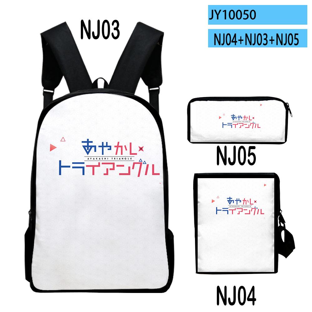 Klassieke Ayakashi Driehoek Anime 3D Print 3 stuks/Set leerling Schooltassen Laptop Dagrugzak Rugzak Schuin gedragen schoudertas Etui