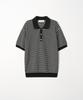 EZIO Linen Stripe Polo Knit_Black