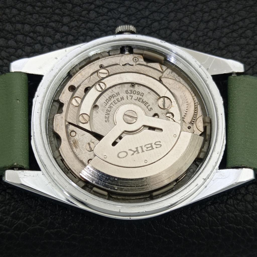 AUTOMATIC VINTAGE REFURBISHED SEIKO 6309A JAPAN MENS GREEN DIAL WATCH A443177-1