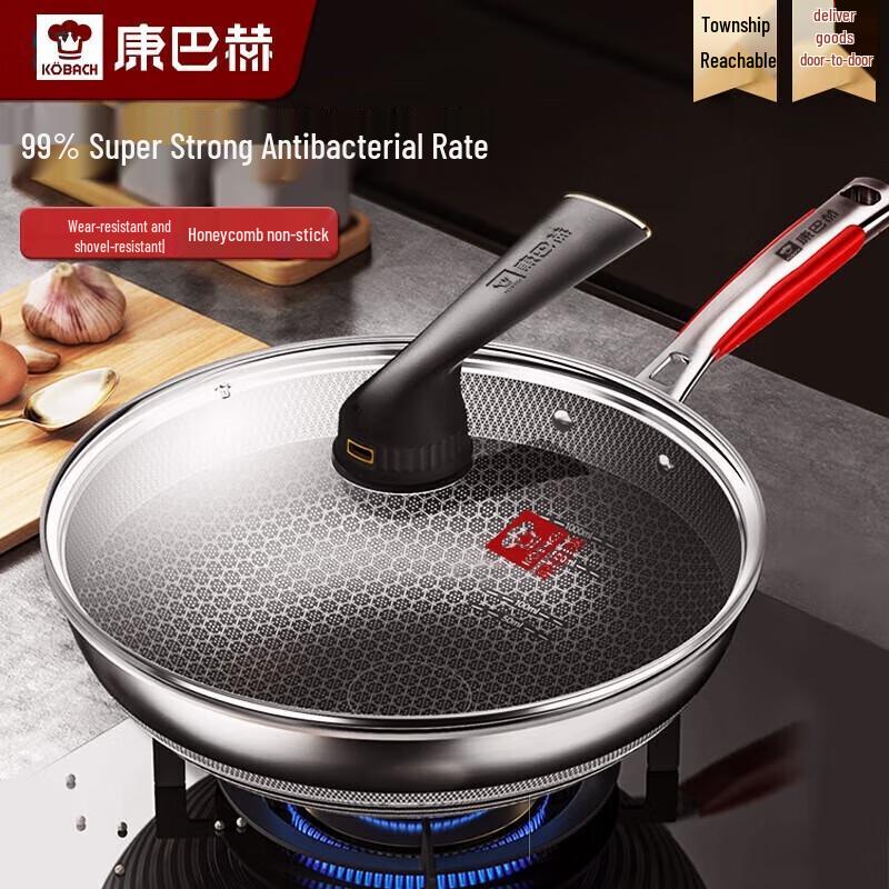

KBH 304 Stainless Steel Non-stick Honeycomb Wok