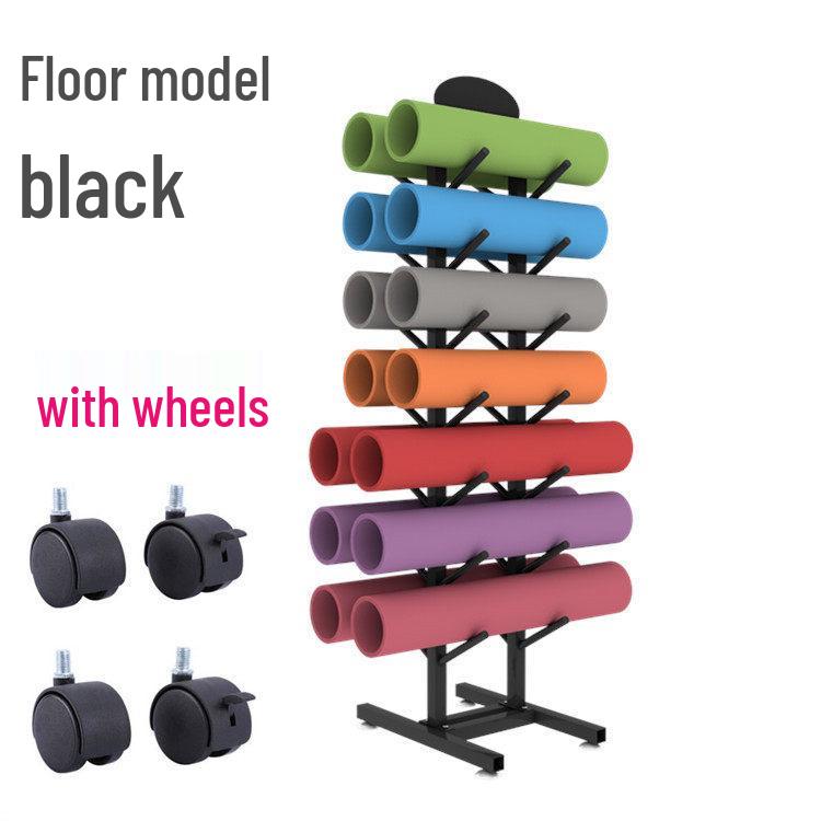 Wall-Mounted Yoga Mat Rack: Studio & Home Storage Display Shelf