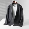 Cardigan Men's Spring And Autumn High-End Outerwear Sweater Casual Small Suit Jacket Olive Collar Sweater