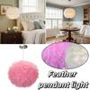 Weißer Feder-Schirm Feder-Pendelleuchte Flauschiges Feder-Design LED-Beleuchtung Feder-Kronleuchter Gemütliche Weiche Flauschige Pendelleuchte