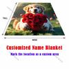 Puppy and Roses Print Blanket Warm Soft Fluffy Kids and Adults Sofa Bed Throw Blanket for Home Travel Camping Multi-Size