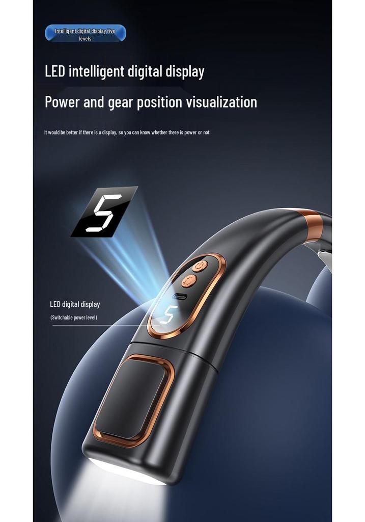 USB Rechargeable Portable Neck Fan: Leafless Mini Turbine Design for Outdoor Use