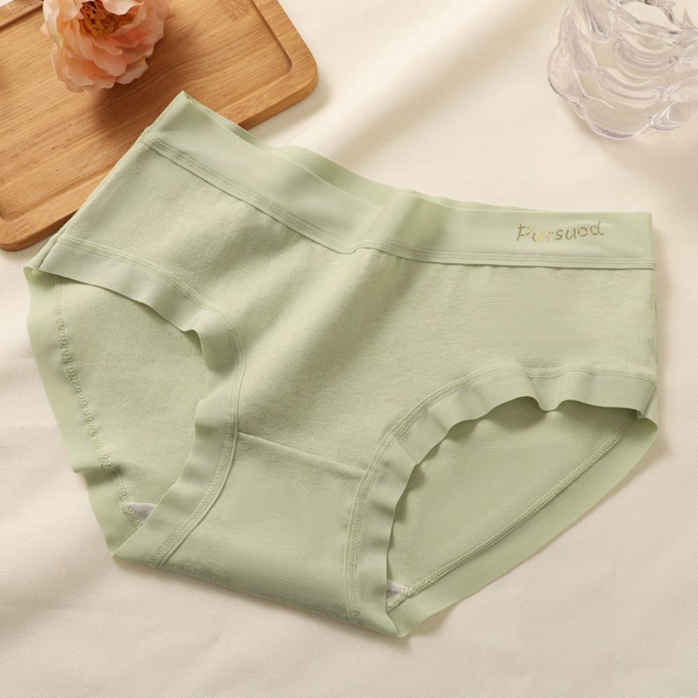 5pcs Solid Color Mid Waist Panties Underwear Women's Underpants Comfortable Seamless Briefs  Girl