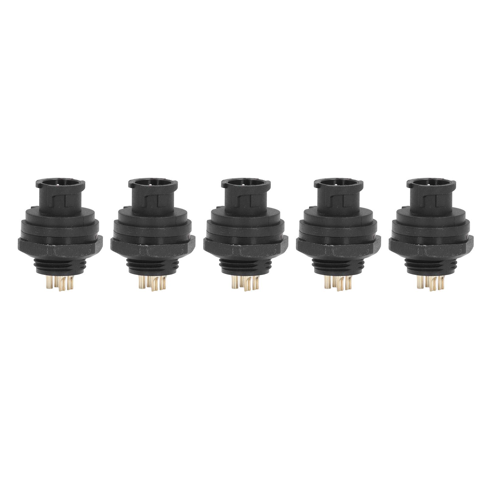 

5 Pcs 4 Pin Front Panel Mount Socket 716in 28UNS Thread Connection Welding Wiring IP67 Aviation