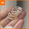 925 Sterling Silver Rings For Women Geometric Fine Jewelry Finger Adjustable Simple GOld Narrow Ring For Party Birthday Gift