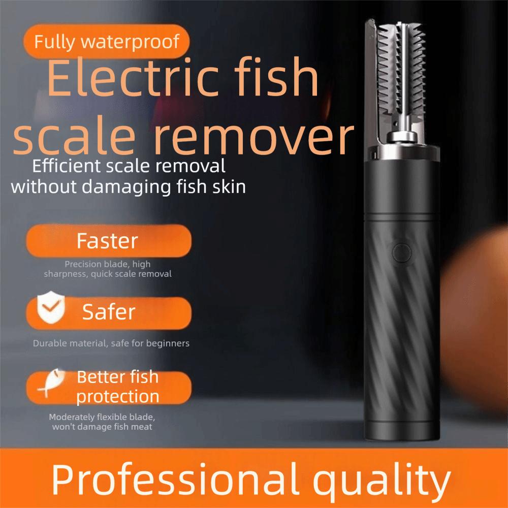Waterproof Electric Fish Scaler Portable Anti-splash Coconut Shredder One-button Control Handheld Rotating Fish Scale Remover