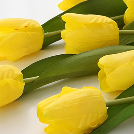 Artificial Tulip with Bendable Stem Realistic Fake Flower Low Maintenance Faux Tulip for Vase Flower Arrangement Home Party Wedding Decor