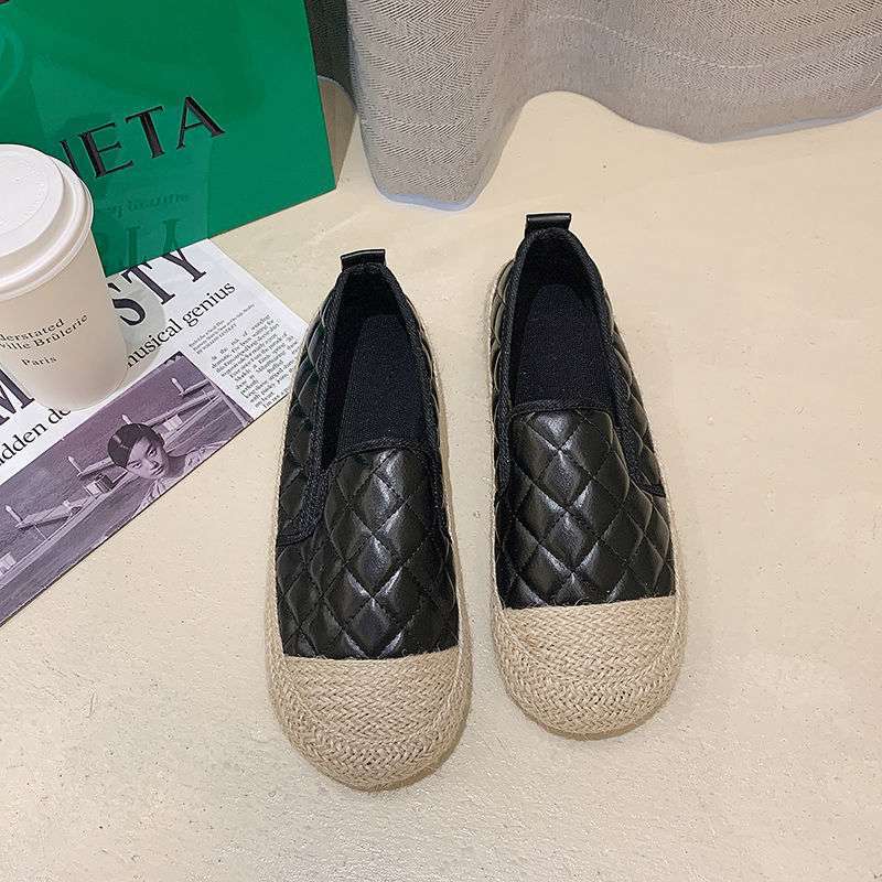Fisherman shoes women's spring and autumn 2025 new soft flat bottom small fragrant woolen woolen casual weaving lazy one pedal loafers