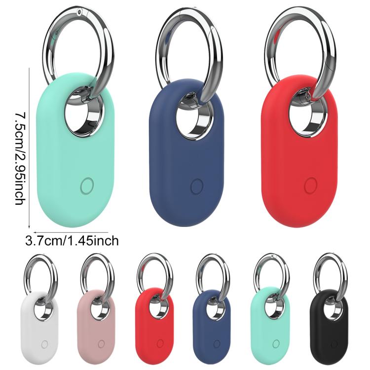 Silicone Shockproof Protective Case With Metal Keychain Carabiner For Samsung Galaxy Smart Tag 2 Tracker
