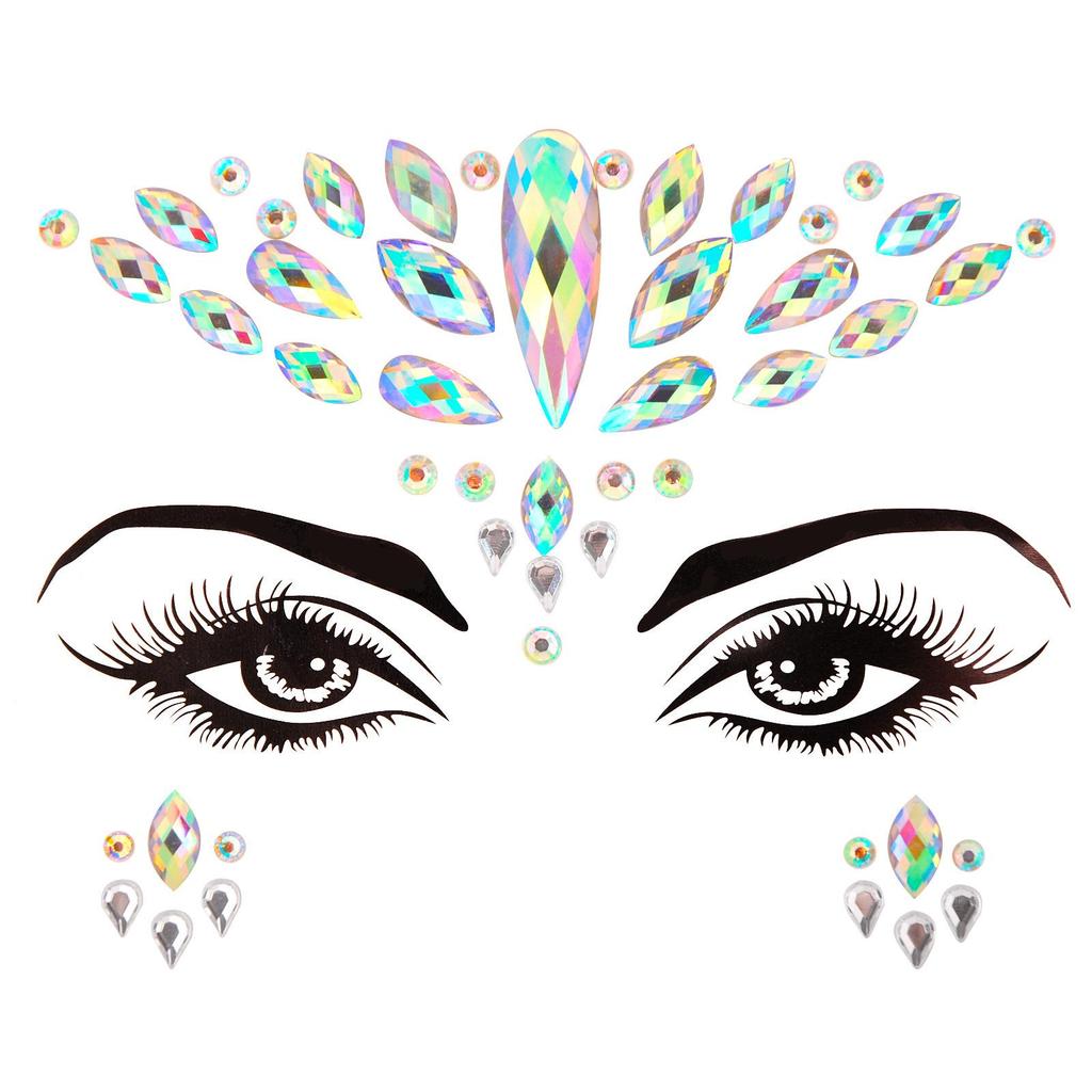 Crystal Tattoo Sticker Glitter Eyeliner Eyebrow Makeup Face Eyes Diamond Temporary Tattoo Rock Rhinestone 3D Eyeliner Stickers