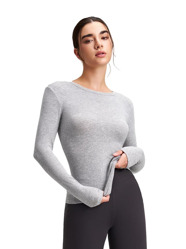 Premium High Elasticity Long Sleeve Yoga Top: Slimming & Stylish for Fitness, Running, and Casual Wear