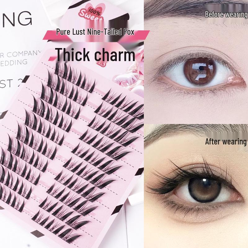 Lazy Trilogy Sunflower False Eyelashes: Pure Wild Fox Series, Little Devil & Small Flame Lower Lashes.