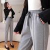 Women's High Waist Fleece Lined Woolen Warm Carrot Pants