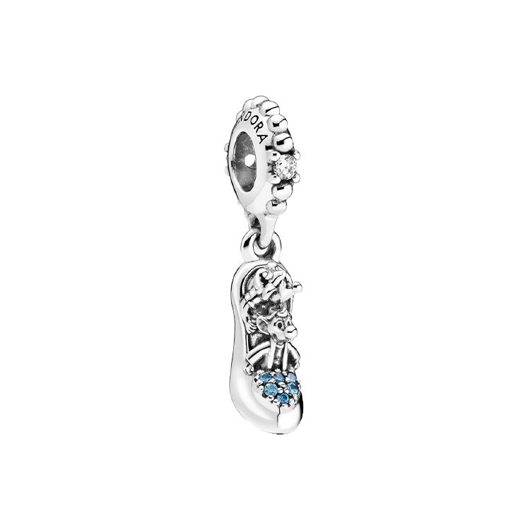 Pandora Disney Cinderella Glass Slipper Mouse Charm Men Charm Silver 799192C01 Box,Silver