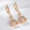 Romantic Ballet Long Dangle Earrings Fashion  Rose Gold Color With Natural Zircon Accessories Women Daily Jewelry