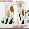 2D FLAT PRINTING 2pcs Curtains (Without Rod) Floral Spring Blooms Ramadan holiday curtains with digital printing Semi-Sheer