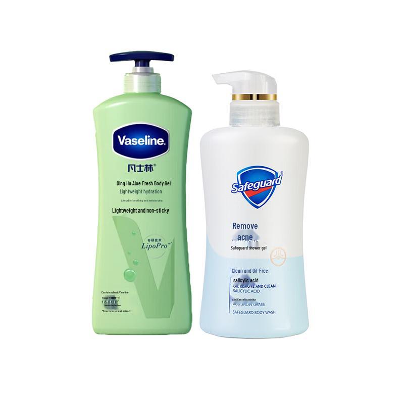 Vaseline Aloe Fresh Body Lotion & Centella Asiatica Shower Gel Set