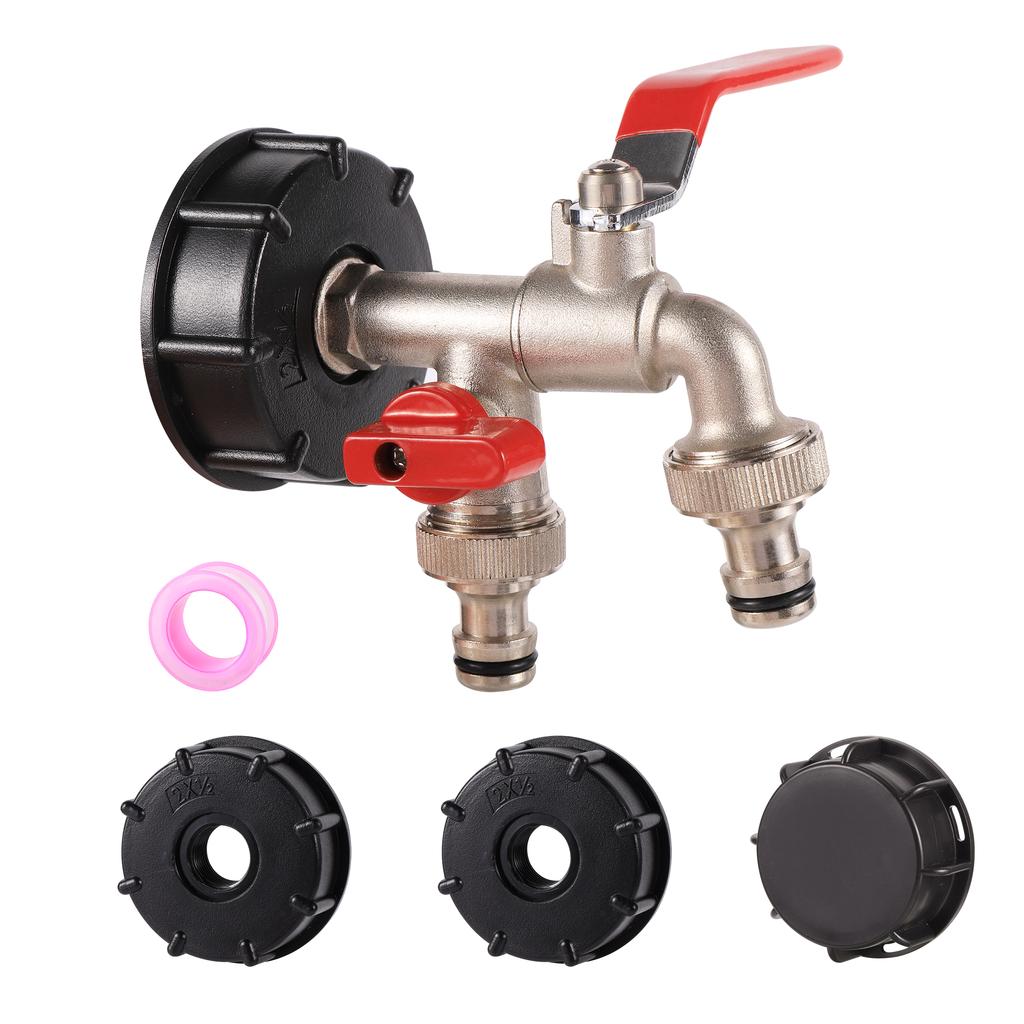 IBC Tote Tank Adapter Faucet S60X6 Faucet BC Tank adapters Valve accessories Single and double end drain faucets Shut-off valves