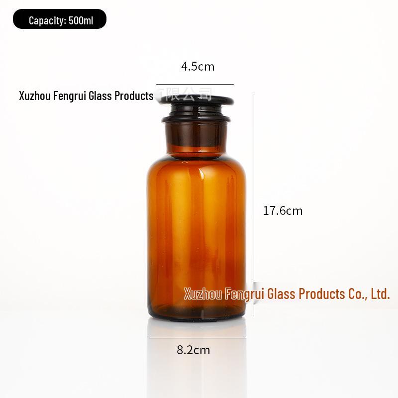 Wide-Mouth Frosted Glass Reagent Bottle, Transparent & Brown Light-Shielding Chemical Bottle