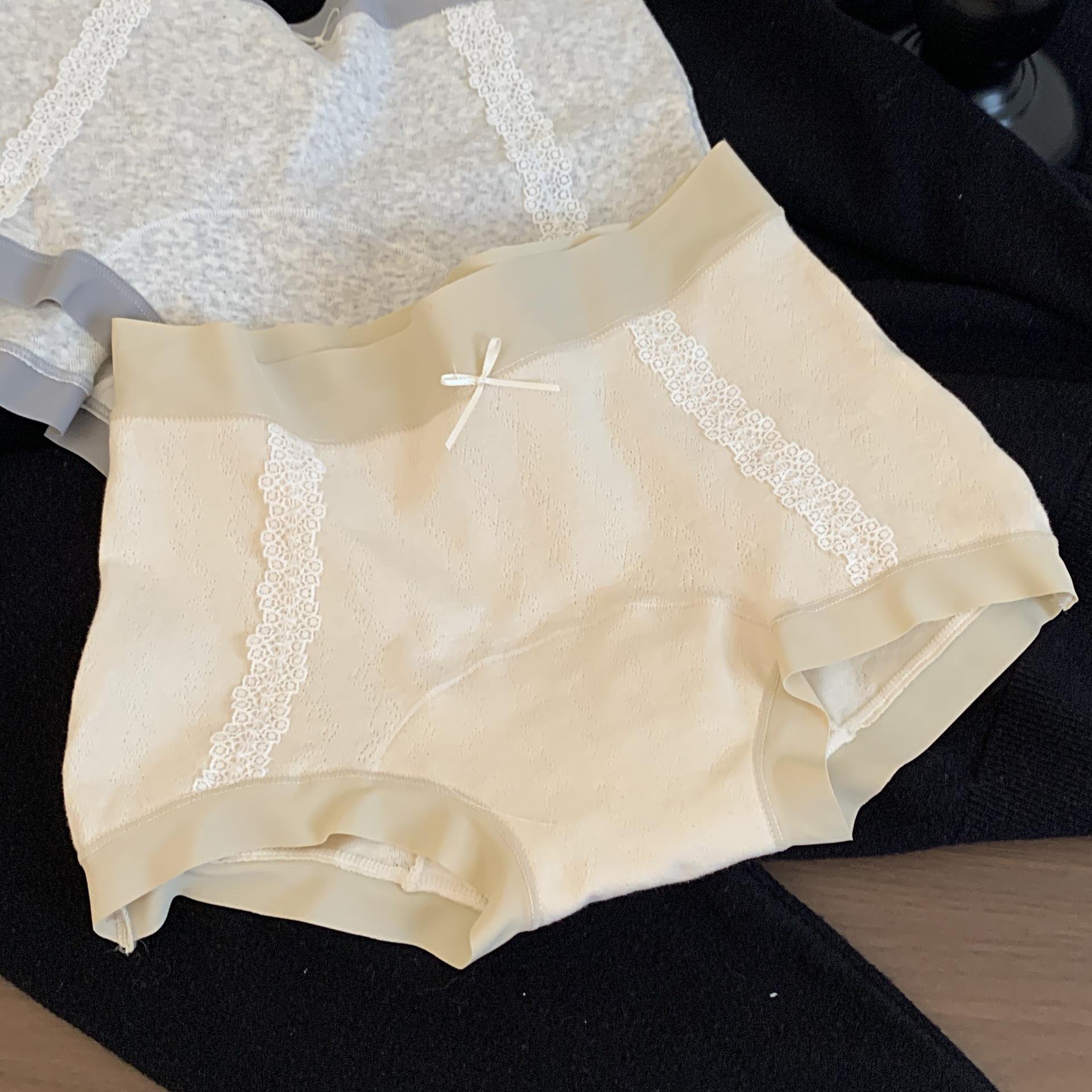 

Women s Spring and Autumn New Simple and Long Pure Cotton Crotch No Mark in The Waist Flat Angle Underwear XXL тілесний
