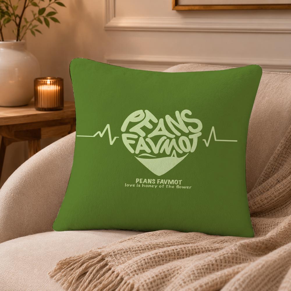 Creative love letters Cushion Cover Anti-dustmite Pillowcase Invisible zipper silky short plush Sofa cushion cover