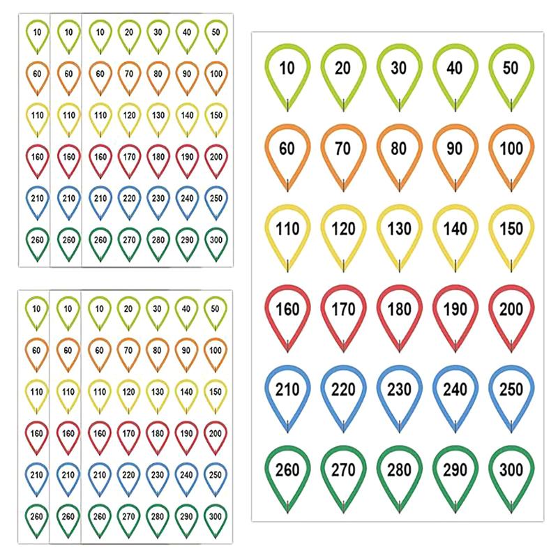 10 Sheets Rifle Scope Turret Stickers Rifle Scope Turret Tags For Close-Range & Mid-Range Precision Target Shooting Hunting