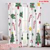 2pcs,2D Plane Printing Curtains&Window Treatment Christmas Tree Gift Stars (3) Polyester Easy Install (without Rod) Room Decor