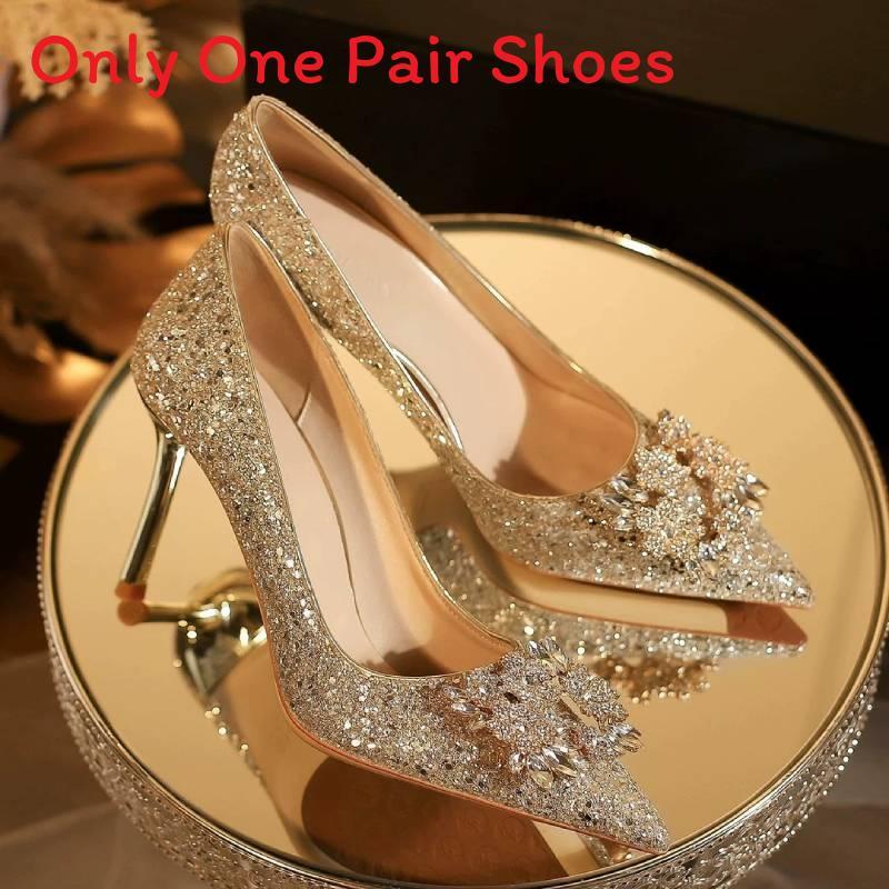 French Bridal High Heels With Crystal Embellishments For Wedding And Special Occasions