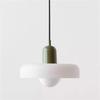 Used Retro Green Glass Pendant Light - Modern Bauhaus Style for Bedside or Restaurant
