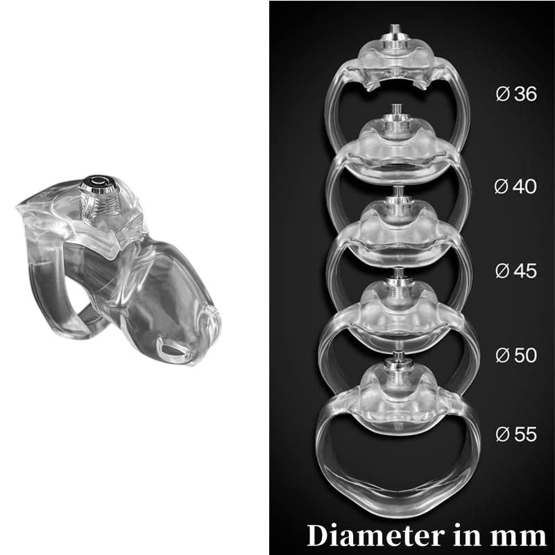 SYXMEE Chastity Belt Resin Cock Cage with Restraint Device for Penis Torture and SM Couple Adult Toy Men's HT-V5, Lock, Restraint, Slave, (Maxi, 45mm)