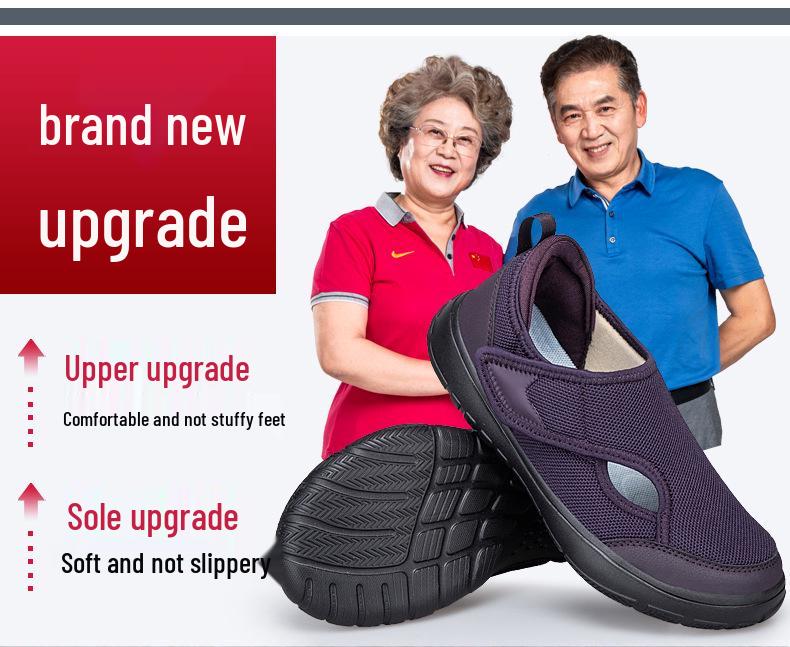 Elderly Lightweight Velcro Summer Mesh Shoes for Walking and Rehabilitation